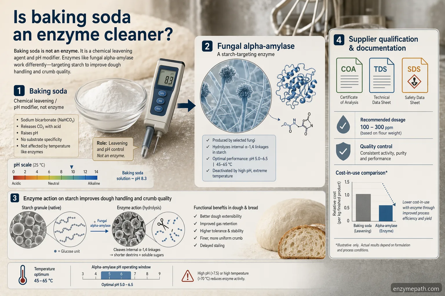 Er natron en enzymrenser? Leverandørguide med natron versus fungal alpha-amylase i bagning